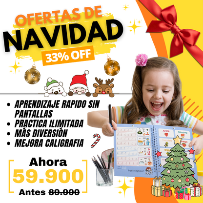 Pack de Caligrafía Reutilizable — 4 Libros Montessori + 10 Recargas Gratis